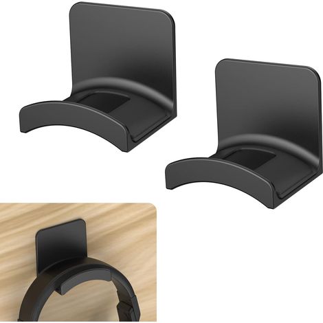 Support de casque audio - Lot de 2 crochets adhésifs robustes pour casques gaming, idéal pour la maison, le bureau ou la salle de jeux.