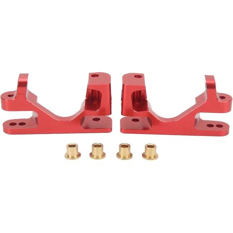 Deux supports de joint universel RC, supports de moyeu de roue avant de type C en alliage d'aluminium haute dureté, compatibles avec les voitures télécommandées 4WD 1:10, rouges. (1/5)