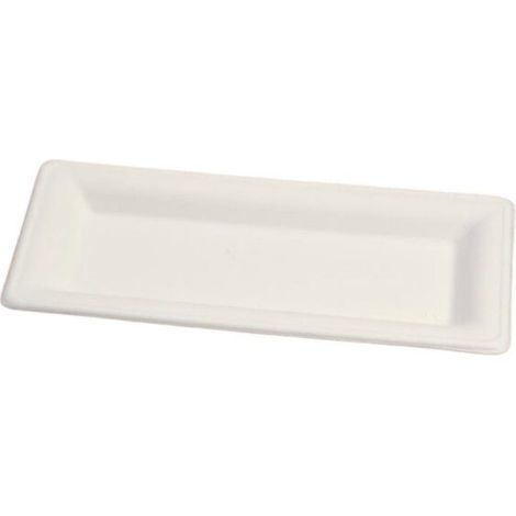 Assiette jetable Élégance 26x13 cm en cellulose - 50 pièces - Ecobioshopping (1/2)