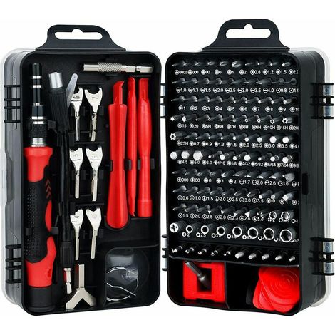 Juego de destornilladores de precisión FOREHILL, mini juego de herramientas de reparación, juego de destornilladores de precisión de acero S2 para teléfonos celulares, computadoras portátiles, relojes (1/5)