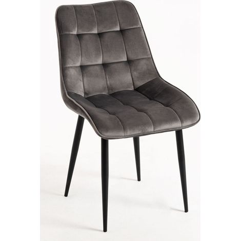 Sillas Comedor - Silla Cade Terciopelo - Gris oscuro