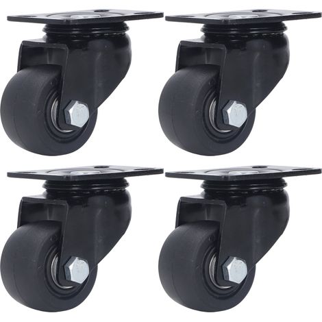 Roulettes pivotantes 4 pièces 50mm roue en nylon double roulement charge 300kg kit pour chariot diable (1/5)
