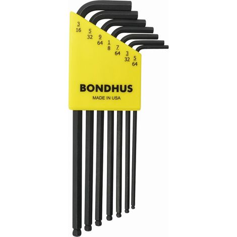 Juego de 7 llaves en L punta-bola en pulgadas 5/64-3/16"  Bondhus 10945 (1/2)