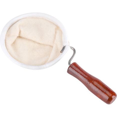 Wiederverwendbarer Kaffeefilter aus Flanell, handgefertigtes Sieb mit Holzgriff, kleine Größe, waschbarer, umweltfreundlicher Filter. (1/5)