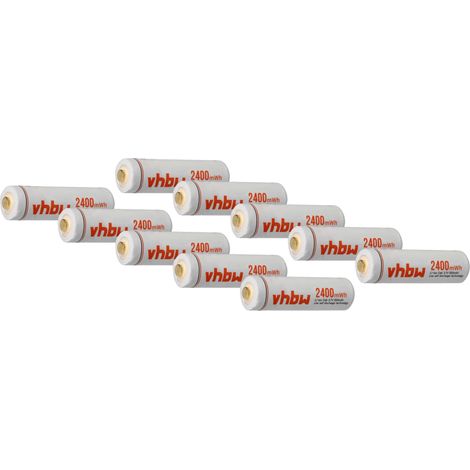 vhbw Batería recargables AA Mignon (AA), 10 unidades para diversos dispositivos - Batería recargable, 650 mAh, 1,5 V, Li-Ion