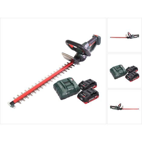 Metabo HS 18 LTX 65 Akku Heckenschere 18 V 63 cm + 2x Akku 4,0 Ah + Ladegerät