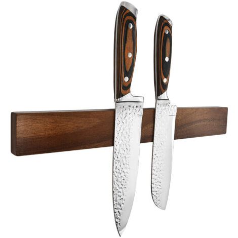 Porte Couteaux Aimanté,, 40cm Porte Couteaux de Cuisine Mural en Bois avec Aimant Extra Puissant pour range couteaux (1/5)