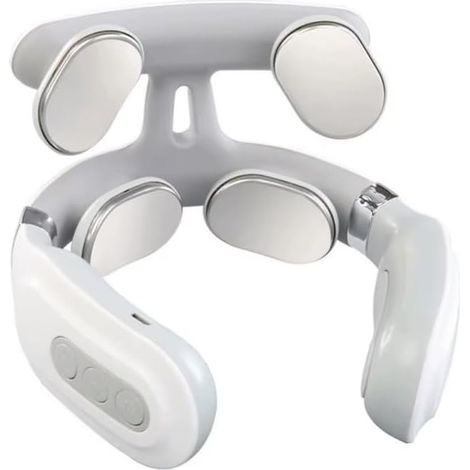 Masajeador cervical de 4 cabezales con ajuste de intensidad, carga USB, función de calefacción por voz inteligente y masajeador de cuello para el cuidado del cuello. (1/5)
