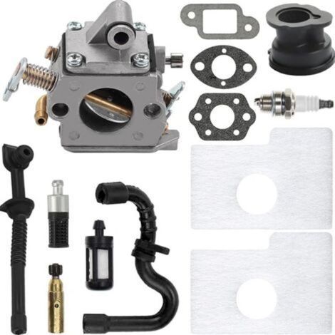 Carburateur pour Stihl MS170 MS180 017 018 ms170 ms 180 tronçonneuse remplace C1Q-S57 C1Q-S57A C1Q-S57B 11301200603 avec filtre à air, bougie d'allumage, filtre à carburant, filtre à huile (1/5)