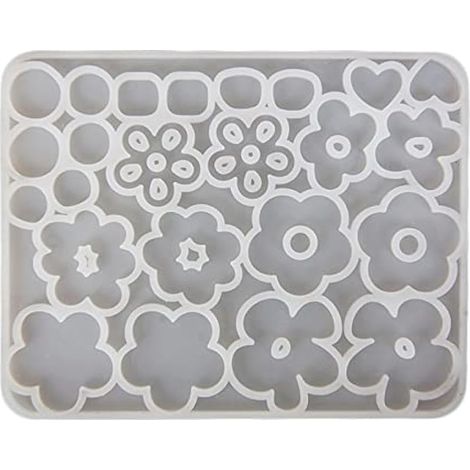 Moule en silicone avec pendentif en forme de fleur en résine époxy, porte-clés, bijoux pour bagages, sacs, accessoires de collier (1/4)