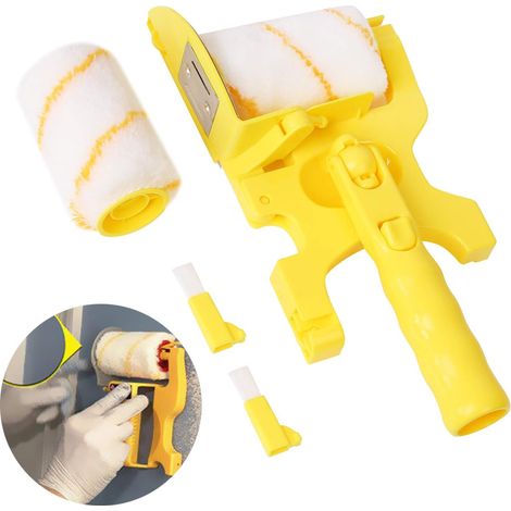 1 Set Longue Poignée Paint Edger Roller Brush, Brosse de Nettoyage Amovible Multifonctionnelle Outils Sû pour Plafond Mural.