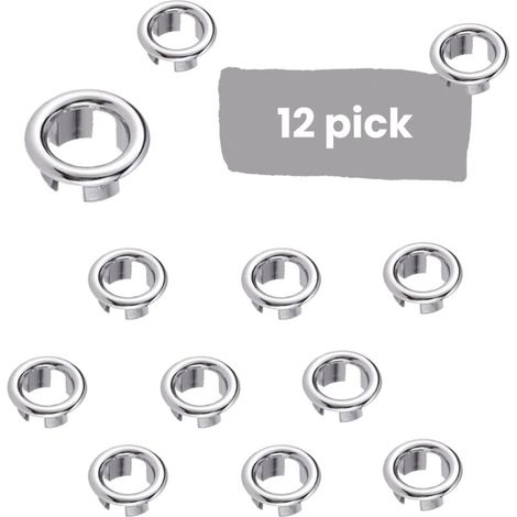 Débordement D'Évier Anneau, 12 Pcs Anneau de Débordement d’Évier Couvercle de Trop-Plein, Anneaux de Débordement d'Évier, pour Bain, Cuisine, Évier