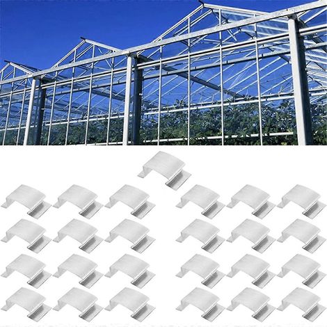 25 clips de fixation pour vitres de serre en acier inoxydable, clips à ressort en G pour réparation de vitrages de serre (1/5)