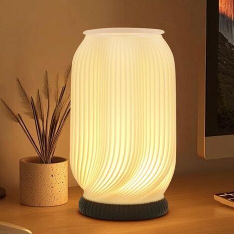 Lampe de chevet vase pour chambre à coucher – Tricolore, 9 niveaux de luminosité, idéale pour bureau ou salon – 1 pièce (1/4)