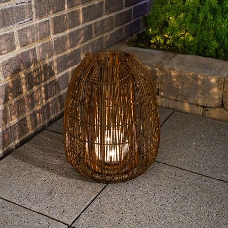 esotec Solar lampe en rotin Isabella 40 craquelé verre brisé boule style boho 102282 (1/5)