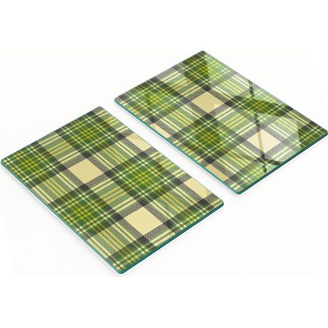 Tablas de cortar decorativas de vidrio templado con rejilla verde, 2x40x52 cm. (1/5)