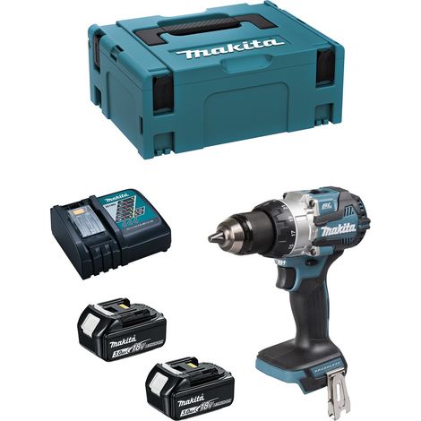 Trapano a Percussione MAKITA DHP492RFJ (2 x 3,0Ah + DC18RC + MAKPAC 2) (1/5)