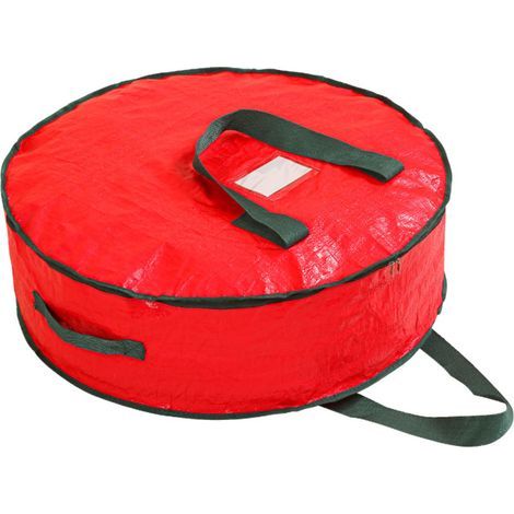 Aufbewahrungstasche für Weihnachtskränze – Runde Tasche mit den Maßen 90 x 21 cm, großes Fassungsvermögen, aus wasserdichtem Material, mit Reißverschluss und robustem Tragegriff, insektenabweisend und (1/5)