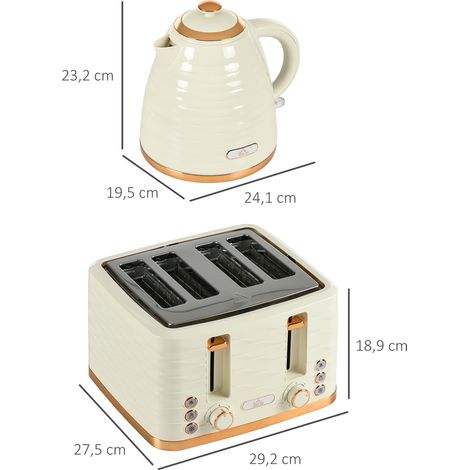 2-in-1 Toaster- und Wasserkocher-Set, 7 Bräunungsstufen, Auftau- und Aufwärmfunktion, Beige (1/5)