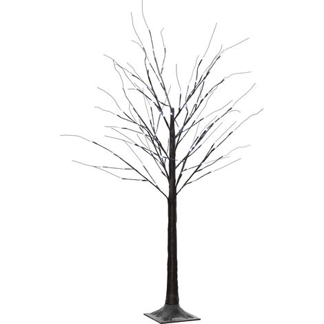 Autre décoration pour Noël Arbre lumineux LED - décoration lumineuse blanc chaud - 96 LEDs - usage intérieur - 150 cm - décoration de noël chambre maison marron (1/5)