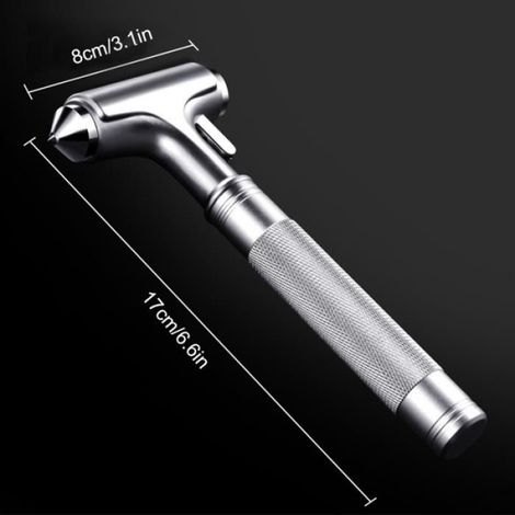 Marteau De Securite - Tete En Acier Inoxydable - Pour Evasion Durgence En Voiture - Coupe-Ceinture Et Brise-Vitre - 1 Unite (1/4)