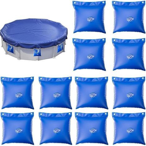 12pcs Sac de Sable pour Piscine, Sacs de Poids pour Bache Piscine,Sac de Suspension pour Couverture de Piscine, Poids du Couvercle de la Piscine d'hiver,30x30cm (1/5)