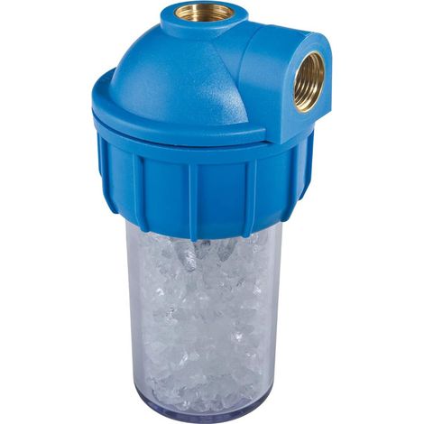 Filtro anticalcare da 1/2" per scaldabagni e caldaie con contenitore e polifosfati – Protezione professionale contro il calcare