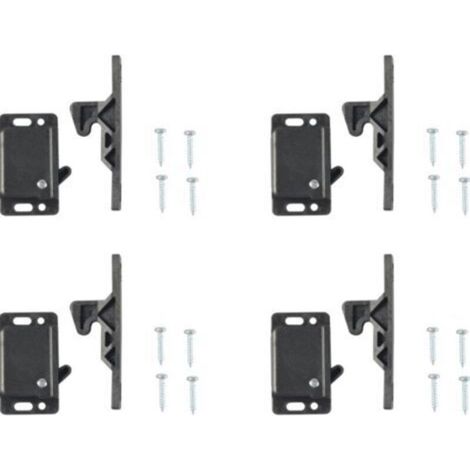 ALLIANDISPaquet de 4 serrures de porte d'armoire avec 8 vis pour camping-car, accessoires d'armoire, maison, cuisine, noir