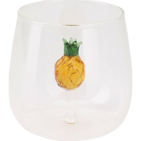 Bicchiere a tema natalizio per bevande con statuina all'interno, 400 ml