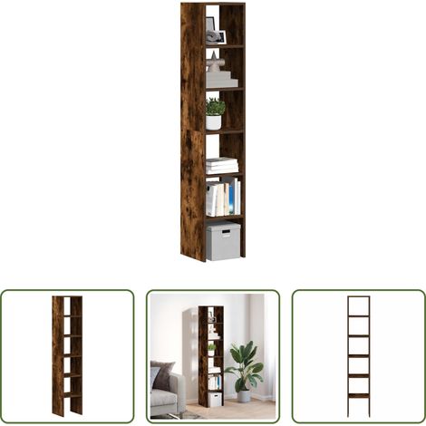 vidaXL Étagères - Bibliothèques 2 pcs empilable chêne fumé bois d'ingénierie (1/5)