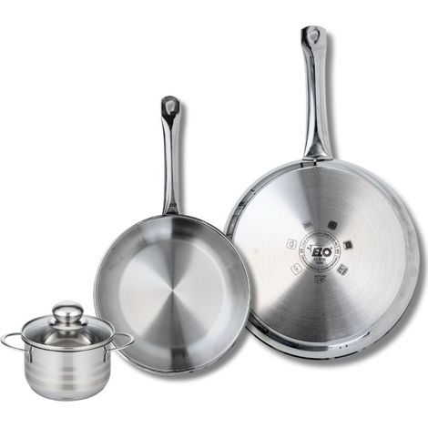 Ensemble de 2 Poêles de cuisson 24 et 28 cm et 1 faitout 12 cm Elo Profi Brillant (1/5)