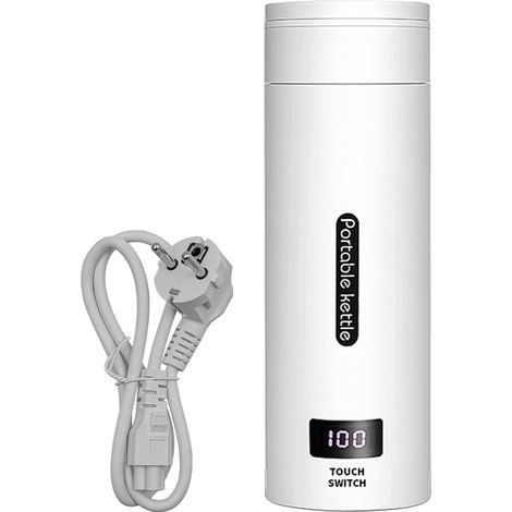 Bouilloire De Voyage 500 Ml Petite Tasse D'Eau Électrique Avec Affichage De La Température Led Avec Arrêt Automatique Pour Voyager Blanc (1/5)