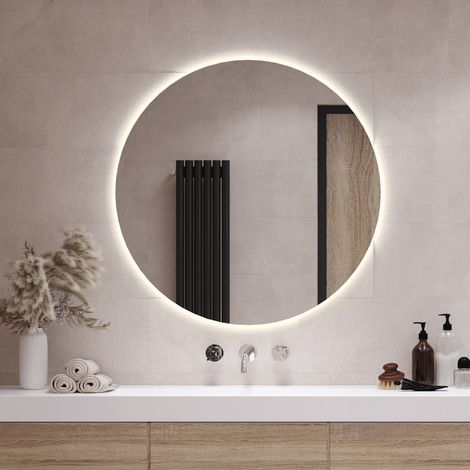 LED Spiegel - Runder Badezimmerspiegel ohne Rahmen mit LED-Beleuchtung – Wandspiegel - Warmweiß (3000K) (1/5)