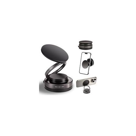 2026 Support Magnétique sous Vide pour Téléphone Portable De Voiture [aimants 20XN52], Support pour Smartphone Portable Et Pliable, Pivotant À 360°, pour Voiture, en Forme D'anneau (1/5)