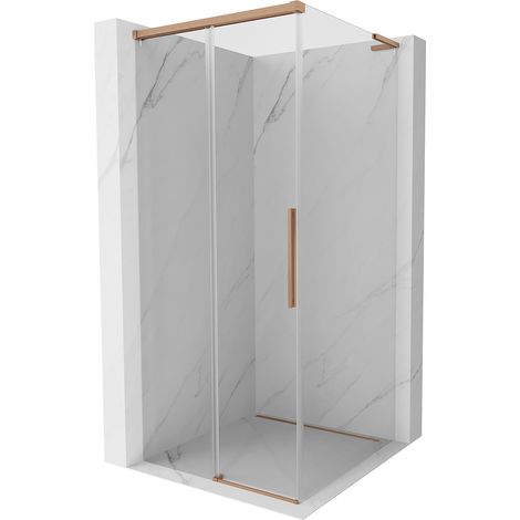 Mexen Rox L Duschkabine Schiebetür 120 x 120 cm, transparent, gebürstetes Kupfer - 8C2L-120-120-65-00