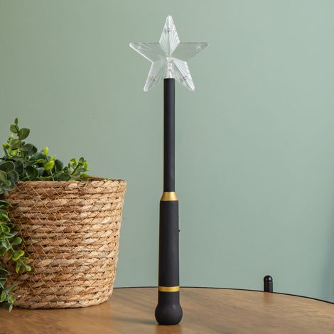 33cm Battery Operated Light up Black Remote Control Magic Wand with Connector (1/5)