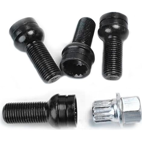 Boulons roue antivol M14x1,5 avec écrous pour sécurité roues, lot de 4 (1/4)