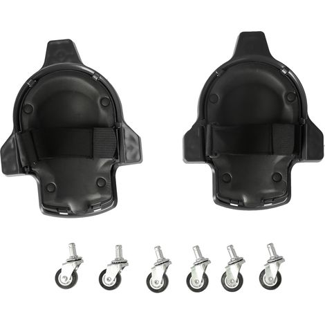 Lot de 2 genouillères à roulettes multifonctions en ABS avec roulettes universelles pour une installation au sol (noir) (1/5)