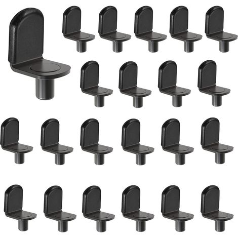 Set mit 60 schwarzen Glasregalhalterungen für Möbel, Schränke, Bücherregale und Regale