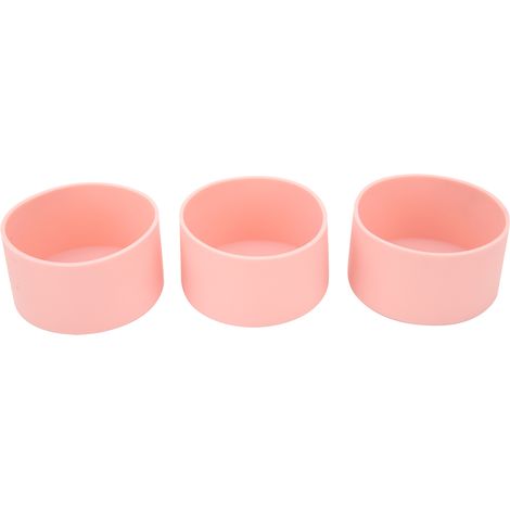 Lot de 3 manchons en silicone antidérapants pour fond de bouteille d'eau, résistants à la chaleur, rose (1/5)