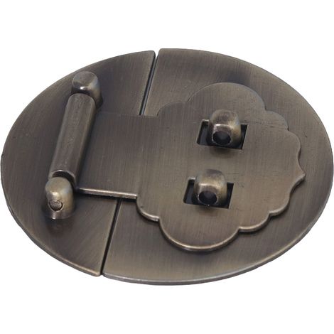 Fermetures Antiques en Zinc pour Boîtes Rondes, 7cm - 2 Pièces pour Écrins à Bijoux ou Coffrets (1/5)