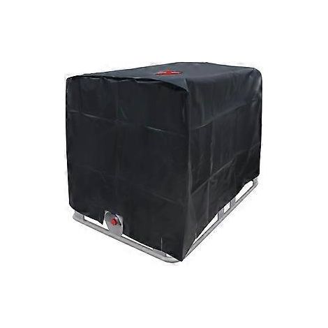 Réservoir d'eau extérieur IBC 1000 l avec housse étanche et anti-poussière, noir