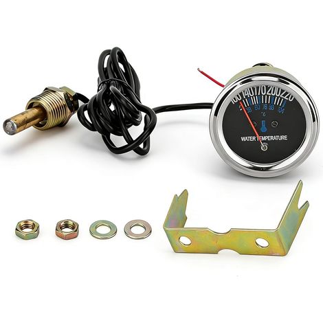 mechanical water temperature gauge, metal car 52mm water temperature gauge kit for car, marine mechanical temperature sensor 12v (1/5)