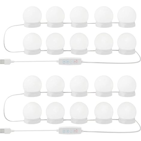Lote de 12 lámparas de espejo LED compactas para interior 4.5 x 4.5 x 4.8 cm de plástico blanco 020052013 (1/3)