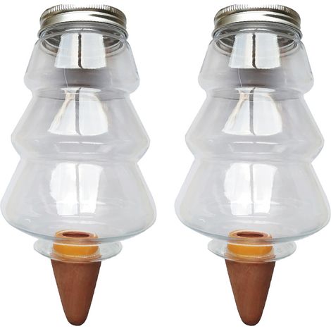 Arrosoir Automatique En Argile Et Plastique - Système D'Arrosage Pour Plantes En Pot - Convient Balcon Bureau Jardin - Lot De 2 (1/5)