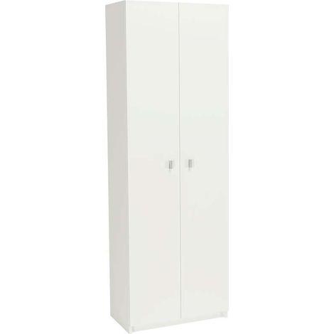 Armario dos puertas en acabado color blanco 60 cm(ancho) 180 cm(altura) 35.6 cm(fondo)