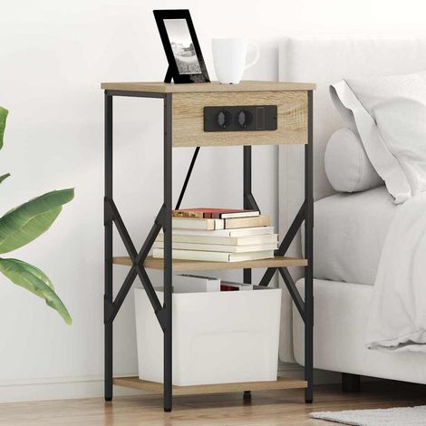 vidaXL  Bedside Cabinet  with Shelf 2 pcs Sonoma Oak 41 x 31 x 76 cm