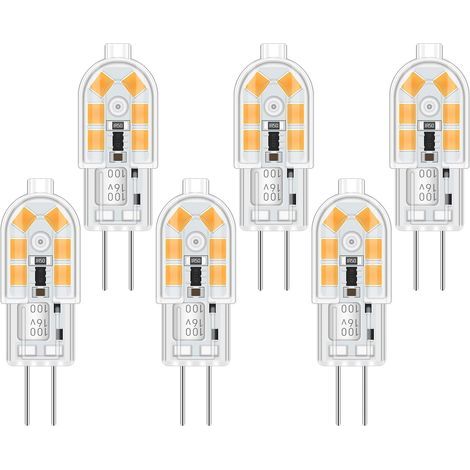 Lot de 6 Ampoule G4 LED 12V 2W Blanc Chaud 3000K 200lm Non-dimmable pour Lustre et Hotte (1/5)