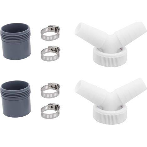 Adaptador de desagüe para lavadora (paquete de 2), conexión en Y doble, para conexión de entrada de 18-24 mm y manguera de salida de 40 mm. (1/5)