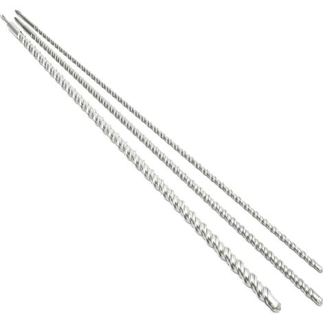 Helloshop26 – Jeu de 3 forets béton SDS-Plus 1000 mm – Diamètres 12/16/24 mm – Pointes en carbure de tungstène – Forage précis et dépoussiérage propre